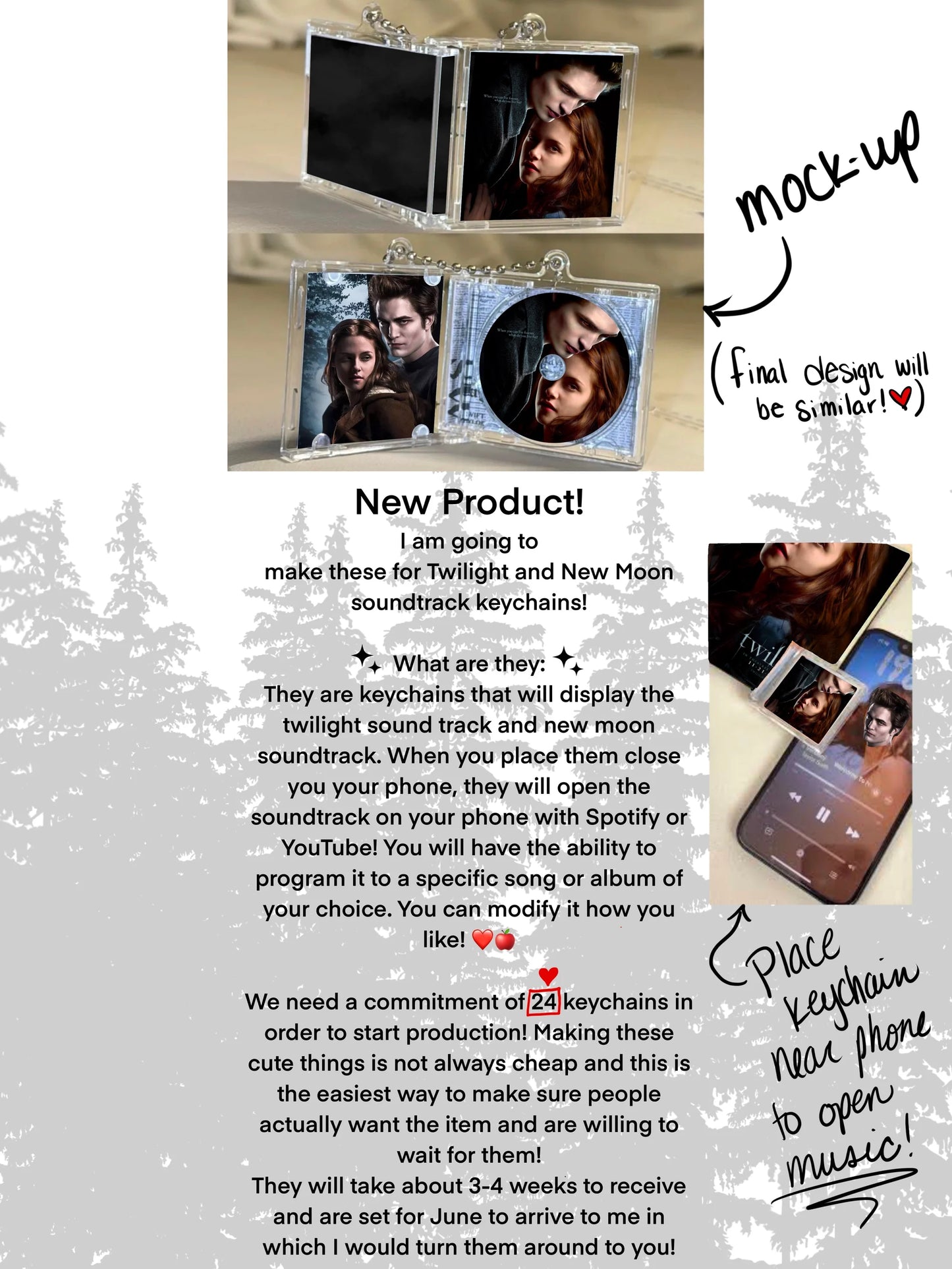 Customizable Song Twilight CD Keychain