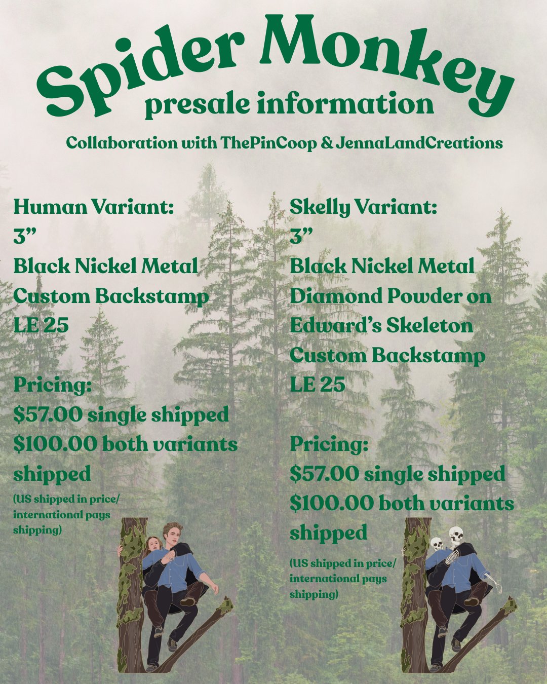 Spider Monkey Enamel Pin